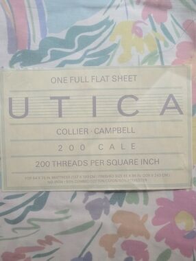 Utica Collier Campbell BRIEF ENCOUNTER NEW Floral Full Flat Sheet - Pastel Multi